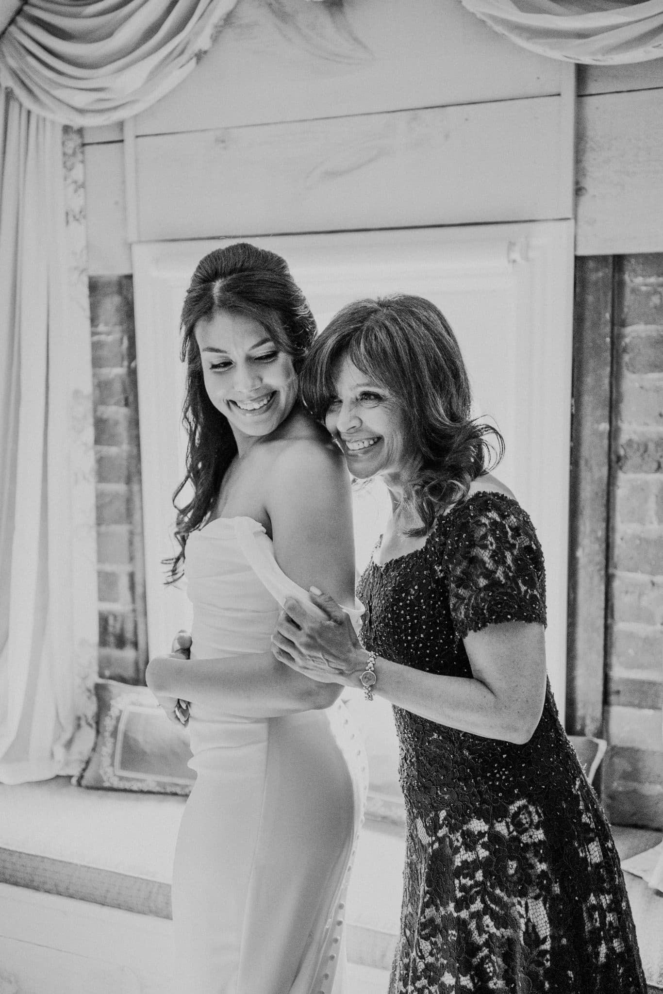 Mother and daughter hugging