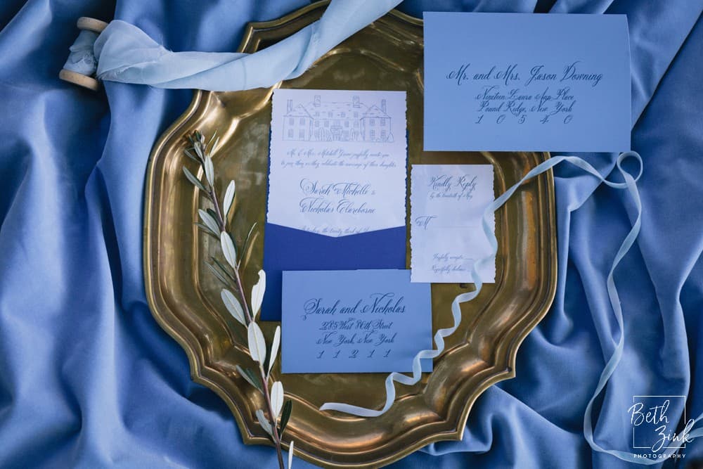 Lauren + Mike's Dusty Blue Styled Shoot at Wainwright House — photograph 10 of 20
