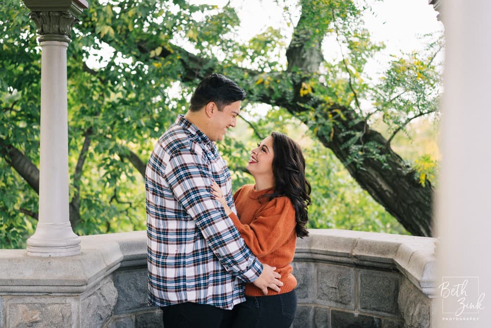 Lila + Zander’s Engagement Belvedere Castle, Central Park